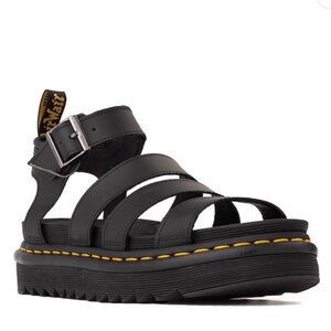 Dr. Martens Blaire Black Leather Platform Sandal size 11 like new, Doc Martens